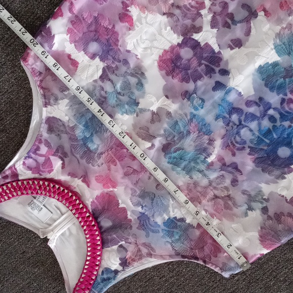 💜Badgley Mischka Belle💜 - Floral A-Line Sleeveless Olga Dress - Picture 11 of 13